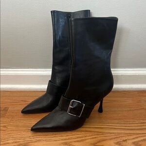 Steve Madden Black Banter Leather Boots Brand New